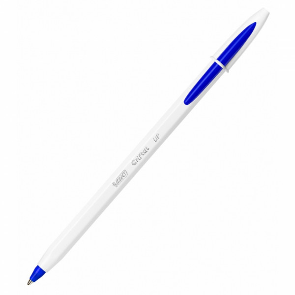 Ручка шарик. Bic Cristal Up 0,35 мм, пласт., белый/синий, стерж. синий