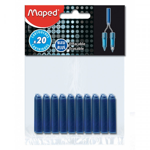 Чернильный патрон 38 мм. Maped 20 шт./уп., синий
