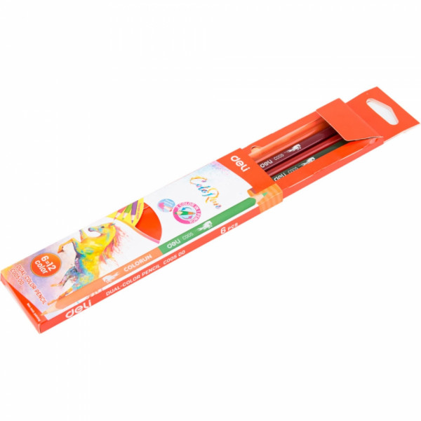 Цв. карандаши двусторон. 6 шт. ColoRun