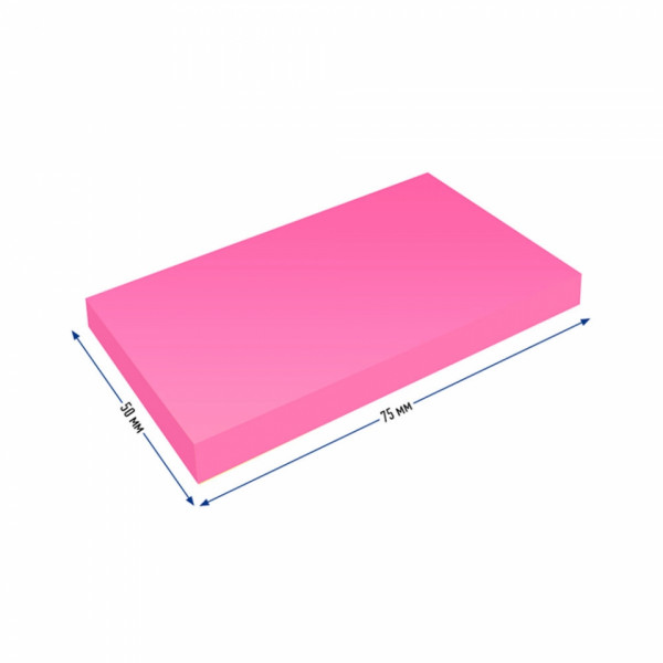 Бумага д/з на кл. осн. 75*50 мм Ultra Sticky 75 г/м2, 80 л. розовый