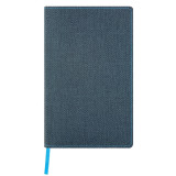 Блокнот А5 130*210 мм., 120 л., тонир., в клетку Harris Slate Blue интегральн. обл., искусств. матер., синий, срез голубой