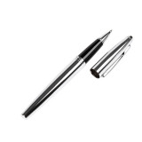 Ручка роллер Calais Polished Chrome 0,7 мм, метал., подарочн. упак., серебристый/черный, стерж. черный