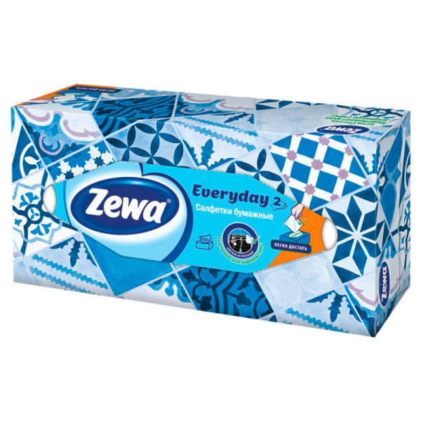 Салфетки косметические Zewa Everyday, 100шт./уп.
