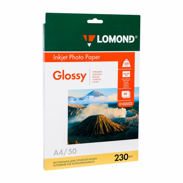 Фотобумага А4, 170 г/м, 50 л., глянц., одностор. Lomond