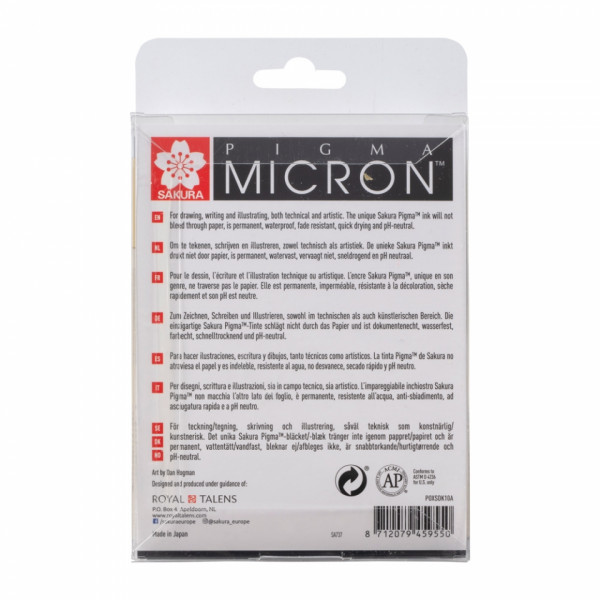 Ручка капиллярная Pigma Micron набор 10 шт.
