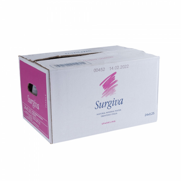 Вода питьевая Surgiva газир., 0,75 л., 12 бут., стекл. бутылка