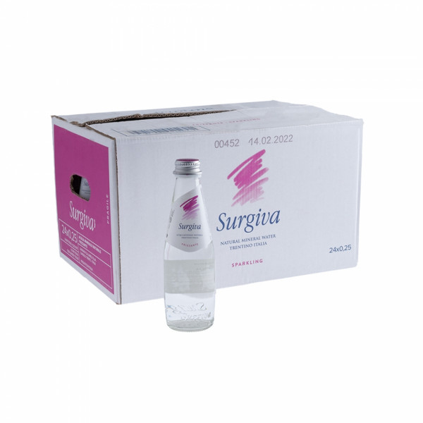 Вода питьевая Surgiva газир., 0,75 л., 12 бут., стекл. бутылка