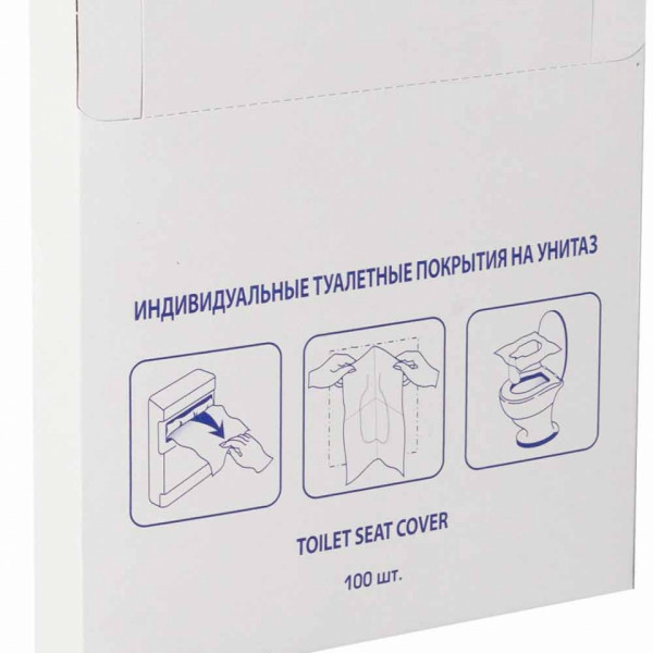 Покрытия бумажные индивидуальные на унитаз 1/4 сложение, 100 шт/упак