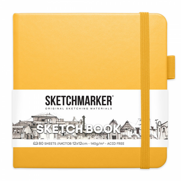 Скетчбук Sketchmarker 12*12 см, 140 г/м2, 80 л., фиолетовый пастельный