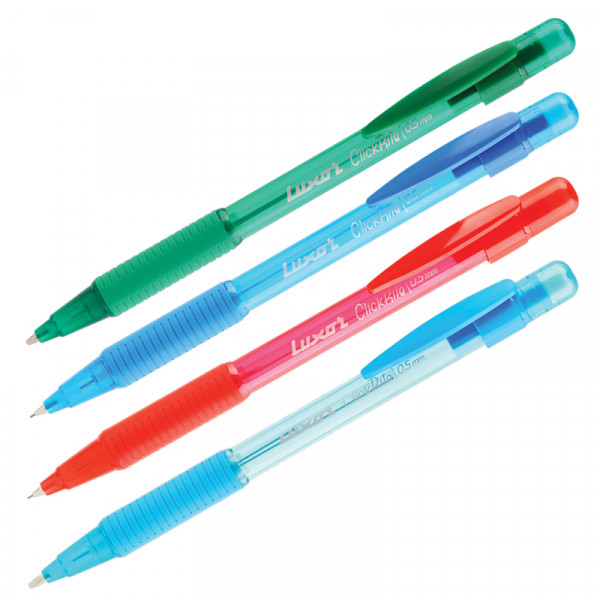 Карандаш механический Luxor ClickRite, 0,5мм, с ластиком, грип, ассорти 15600/12 Box