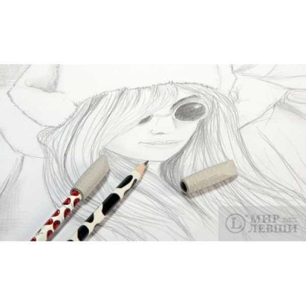 Ластик Faber-Castell 2001 2 шт., насадка на карандаш, ассорти