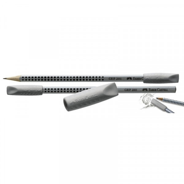 Ластик Faber-Castell 2001 2 шт., насадка на карандаш, ассорти