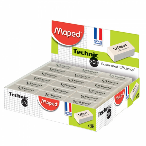 Ластик Technic 300 3 шт., белый, блистер