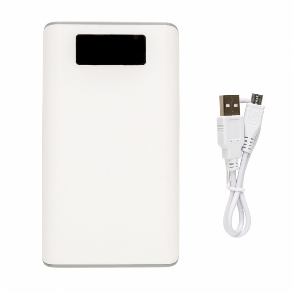 Зарядное устройство аккумулятор Power Bank P324.363 10000, с экраном, карт. упак., белый/серый