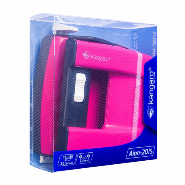 Дырокол 20 л. Aion-20 Fuchsia Pink лин., розовый