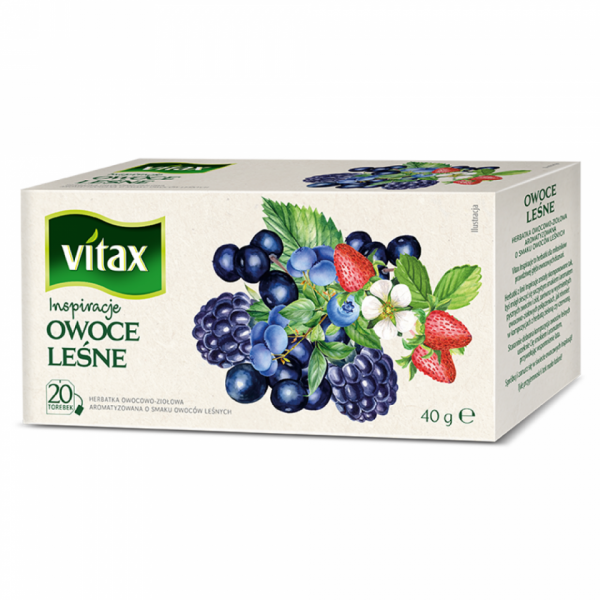 Чайный напиток Vitax 20*2 г., фруктовый, со вкусом малины и вишни