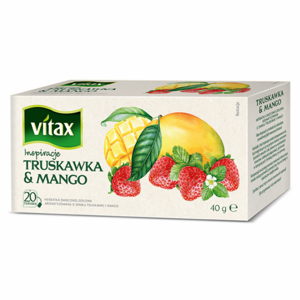 Чайный напиток Vitax 20*2 г., фруктовый, со вкусом малины и вишни