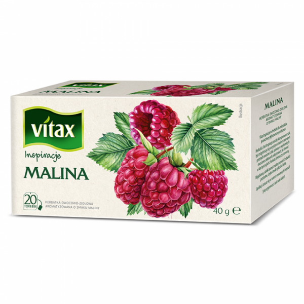 Чайный напиток Vitax 20*2 г., фруктовый, со вкусом малины и вишни