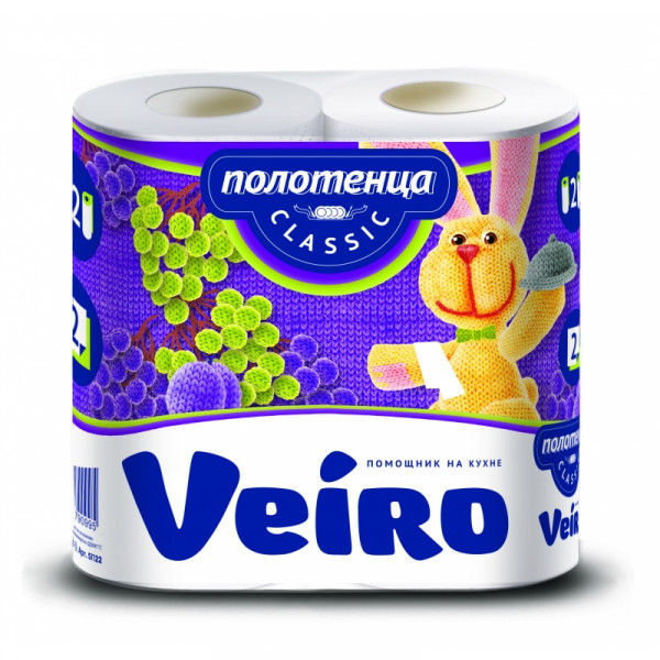 Полотенца бумажные  Veiro Classic, 2 рул, 2 слоя, цв.белый