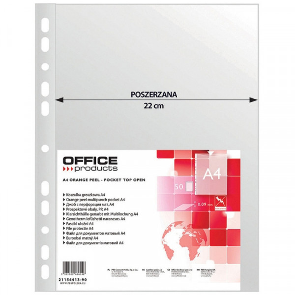 Папка карман А4, стандарт, 90 мк, 50 шт. Office Products