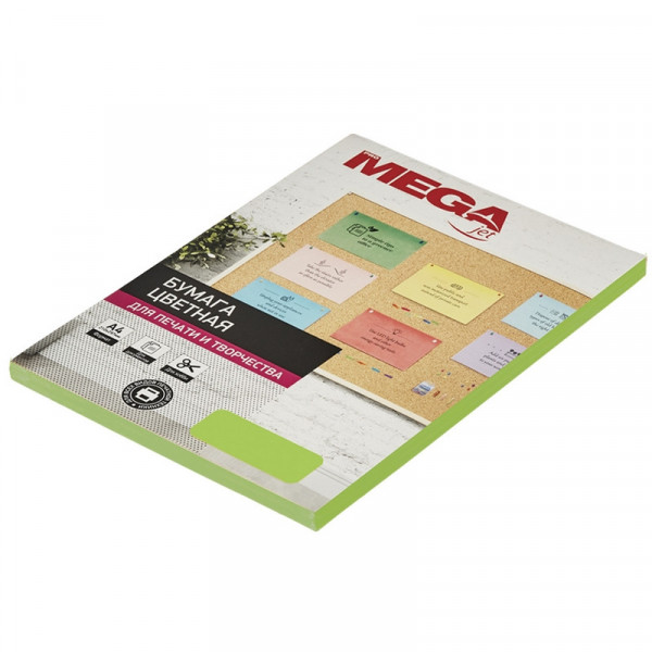 Бумага цветная A4, 75г/м, 100 л. Promega jet зеленый неон Бумага цветная A4, 75г/м, 100 л. Promega jet зеленый неон