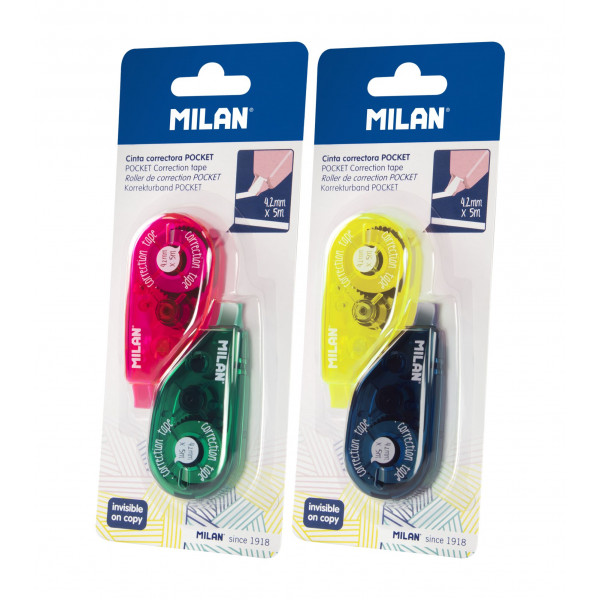 Корректирующая лента в роллере Milan, 4.2мм x 5м, набор 2 шт., блистер, арт. 1302912