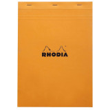 Блокнот А4 210*297 мм, 80 л., в клетку Rhodia скоба сверху, обл. карт., оранжевый