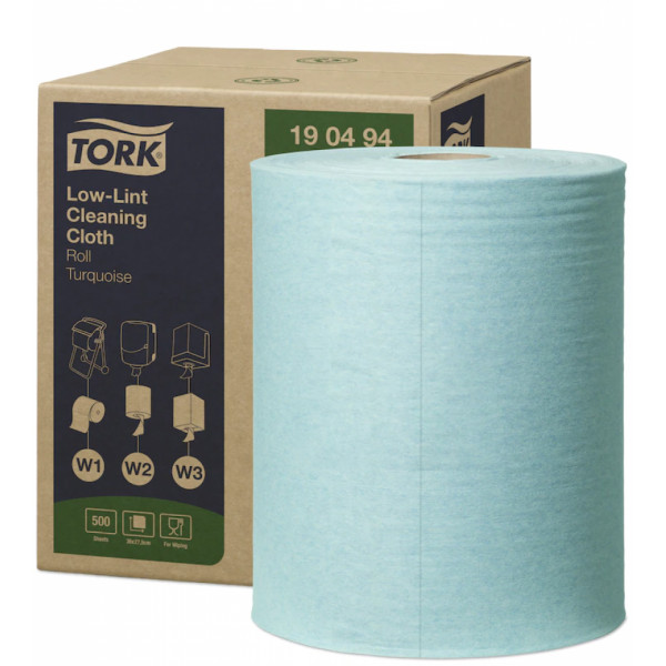 Материал нетканый Tork Premium, безворсовый, голубой, 1-сл., 180м, W1/W2/W3