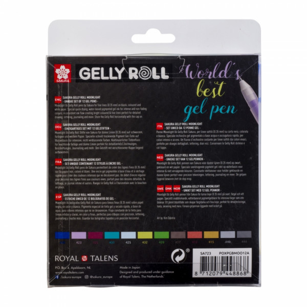 Ручка гелевая Gelly Roll Moonlight набор 12 шт., флюоресцентные