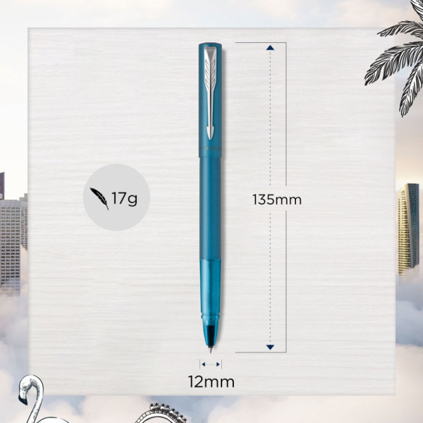 Ручка роллер Vector XL Teal 0,5 мм, метал., подарочн. упак., бирюзовый, стерж. черный
