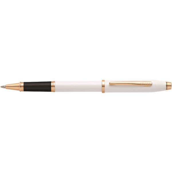 Ручка роллер Century II Pearlescent White Lacquer 0,7 мм, метал., подарочн. упак., жемчужный/розовое золото, стерж. черный
