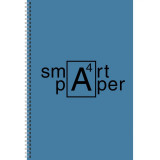 Тетрадь А4 80 л., клет. Smart paper. No 1 спираль сбоку, обл. карт., мат. ламинация, синий