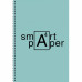 Тетрадь А4 80 л., клет. Smart paper. No 2 спираль сбоку, обл. карт., мат. ламинация, зеленый