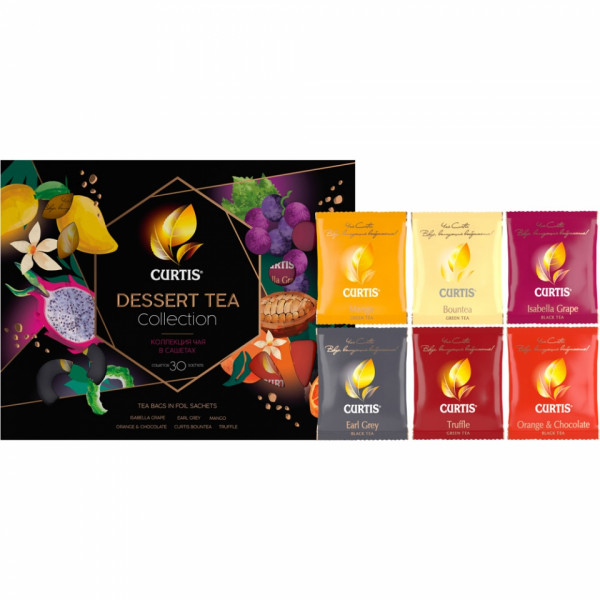 Чай Curtis 30 пак*1,95 гр., 6 вкусов, Dessert Tea Collection
