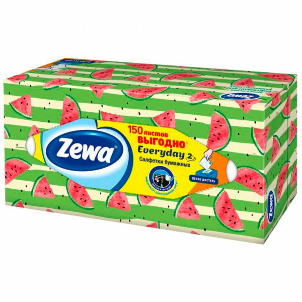 Салфетки косметические Zewa Everyday, 100шт./уп.