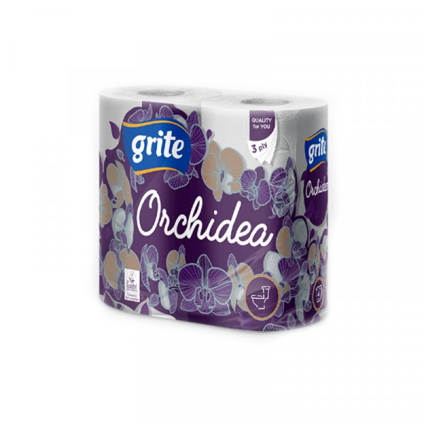 Бумага туалетная GRITE Orchidea 1х4 3 слоя 21,25 м/рулон