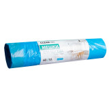 Мешки для мусора 60л 10шт/рулон ПВД Cleanton 22мкм 60*64см цв.голубой, с завязками Мешки для мусора 60л 10шт/рулон ПВД Cleanton 22мкм 60*64см цв.голубой, с завязками