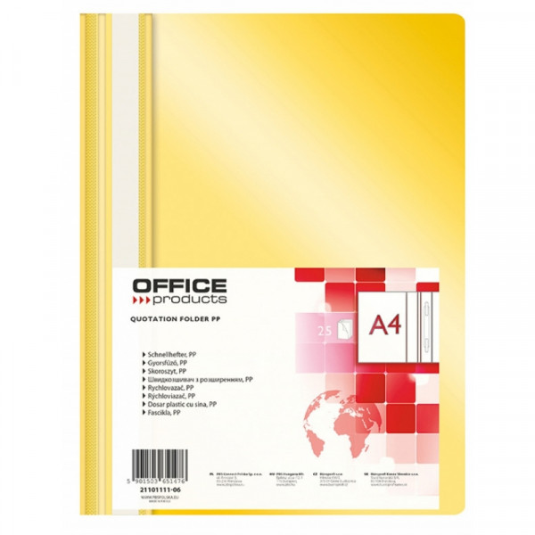 Папка скоросшиватель А4 Office Product желтый