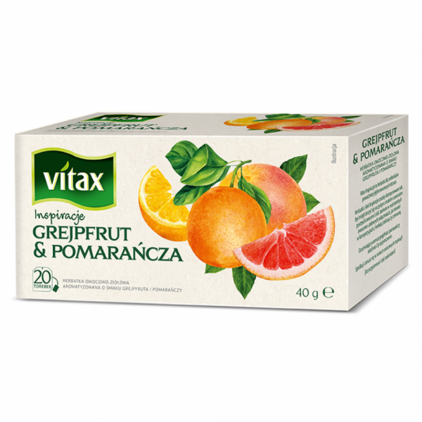 Чайный напиток Vitax 20*2 г., фруктовый, со вкусом малины и вишни