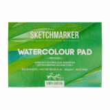 Блок бумаги для акварели Sketchmarker 100 хлопок, 12,5*18 см, 300 г/м2, 10 л., крупнозернистая