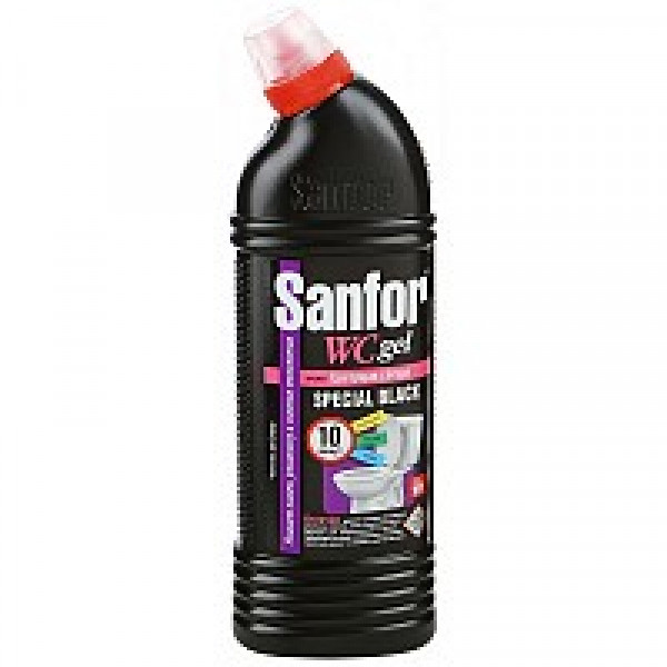 Средство чистящее д/сантехники Sanfor WC Special Black цветущая сакура 750 г, гель Средство чистящее д/сантехники Sanfor WC Special Black цветущая сакура 750 г, гель