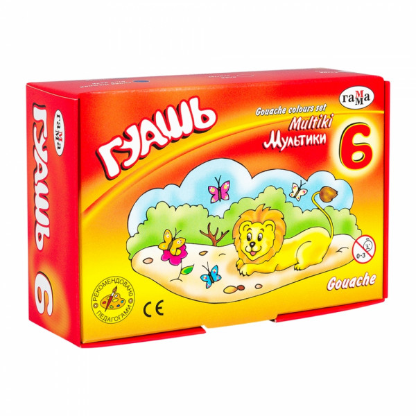 Гуашь Мультики, 6 цв., 20 мл.