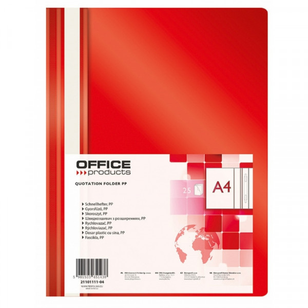 Папка скоросшиватель А4 Office Product красный