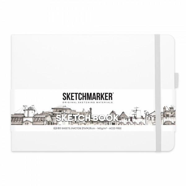 Скетчбук Sketchmarker 21*14,8 см, 140 г/м2, 80 л., черный пейзаж