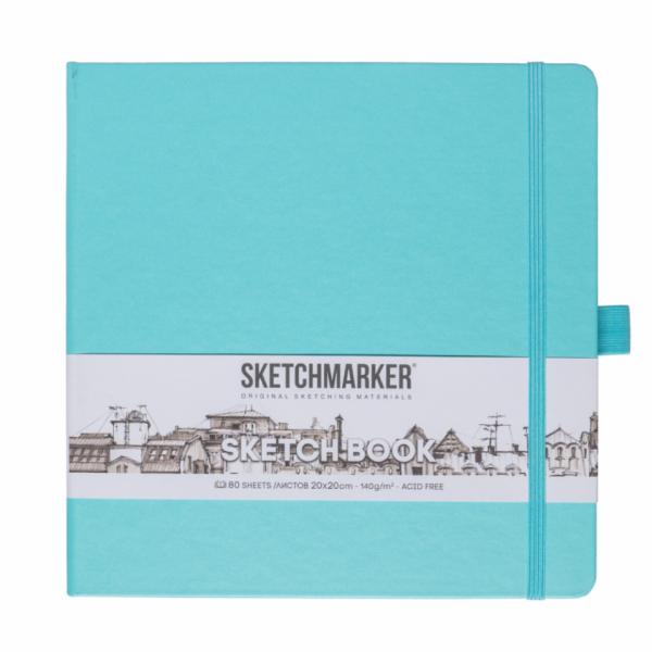 Скетчбук Sketchmarker 20*20 см, 140 г/м2, 80 л., оранжевый