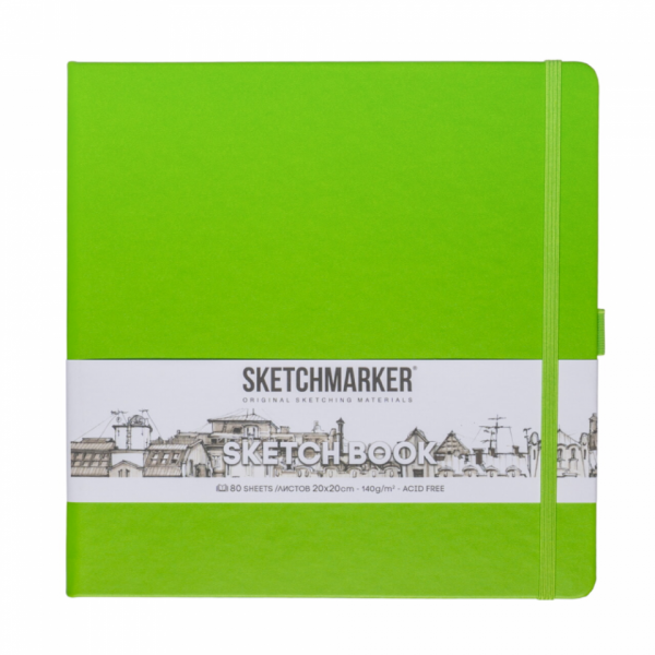 Скетчбук Sketchmarker 20*20 см, 140 г/м2, 80 л., оранжевый