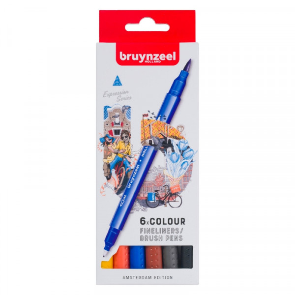 Маркер худ. Bruynzeel Amsterdam набор 6 шт., двусторонн.