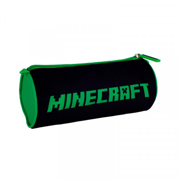 Пенал на 1 отд.Minecraft полиэстер, черный/салатовый
