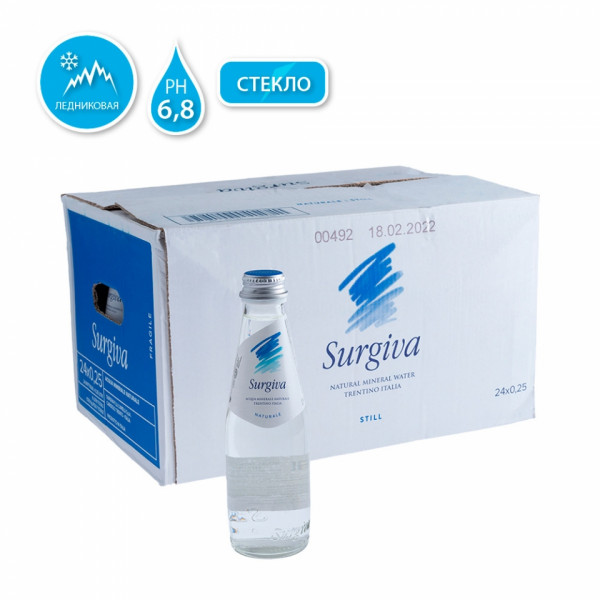 Вода питьевая Surgiva негазир., 0,75 л., стекл. бутылка