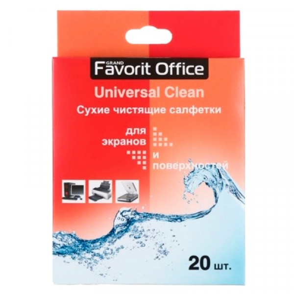 чист_салфетки сухие 20 шт Universal Clean Favorit Office 